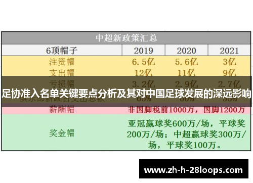 足协准入名单关键要点分析及其对中国足球发展的深远影响