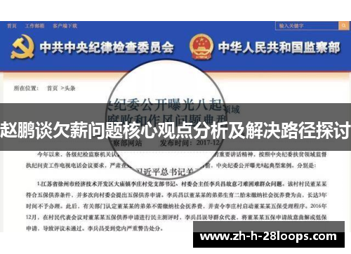 赵鹏谈欠薪问题核心观点分析及解决路径探讨